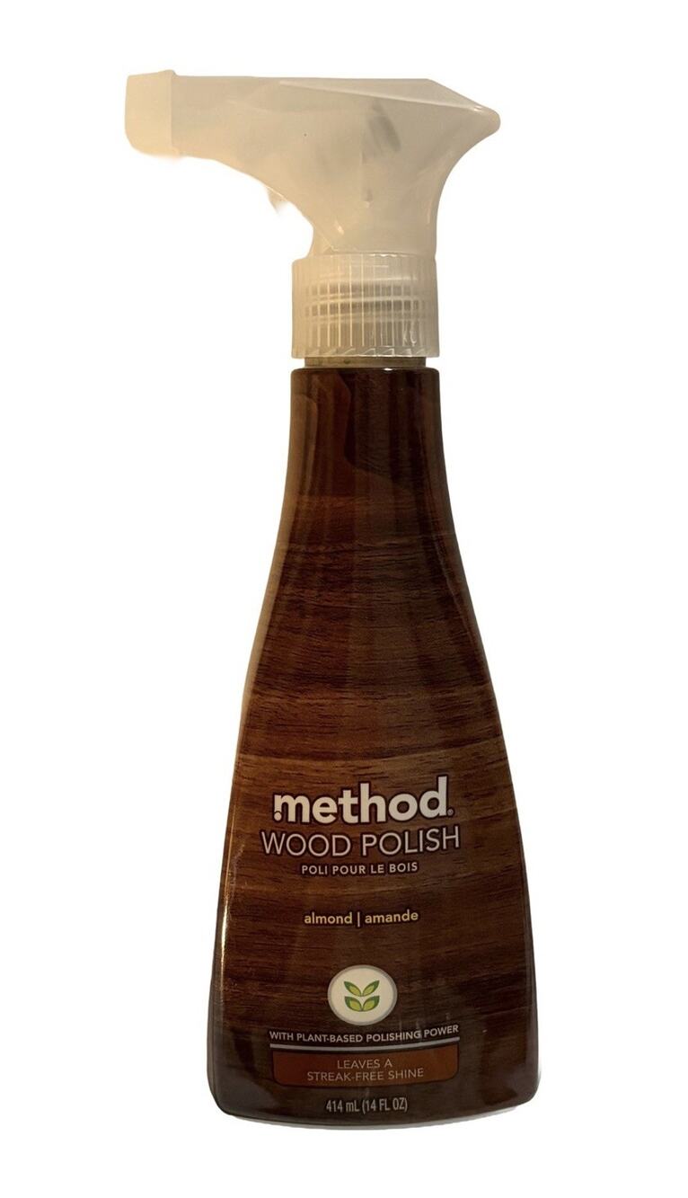 Method Wood Polish Almond 14 fl oz Furniture Cabinets Finished Wood Spray 414mL